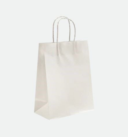 BCB-W Small White Twist Handle Bags 350mmx260mmx90mm (250)